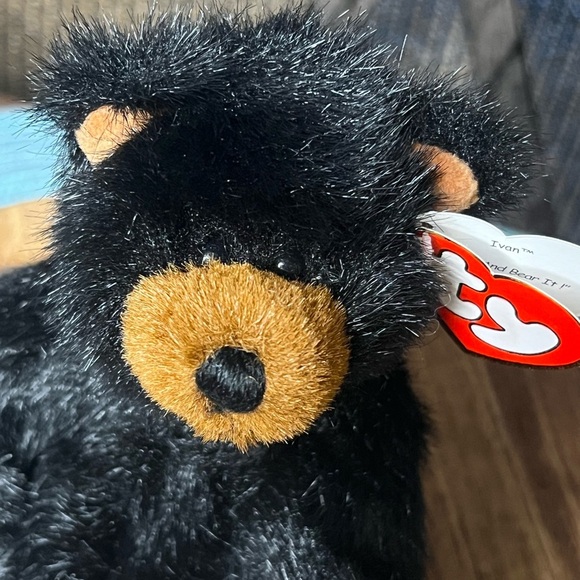 Ty Beanie Baby Ivan Jointed Black Bear 8” Plush Stuffed Animal Vintage 1993 - Picture 12 of 13